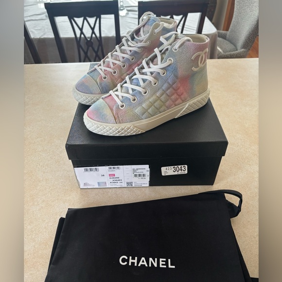 CHANEL Shoes - CHANEL Pastel High-Top Sneakers